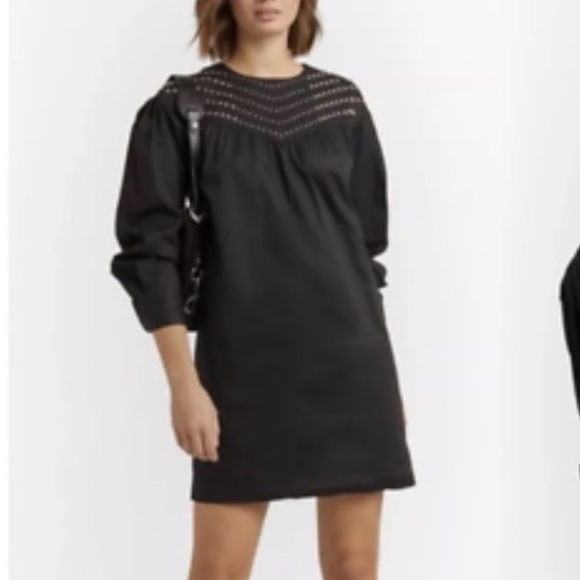 REBECCA MINKOFF Jackson
Dress, Black Long Sleeve Studded Shift Dress,🌺 - Picture 1 of 12